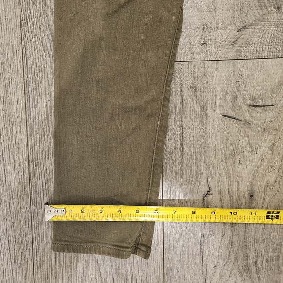 AG Adriano Goldschmied Olive Green The Steve Ankle Slim Straight 30R